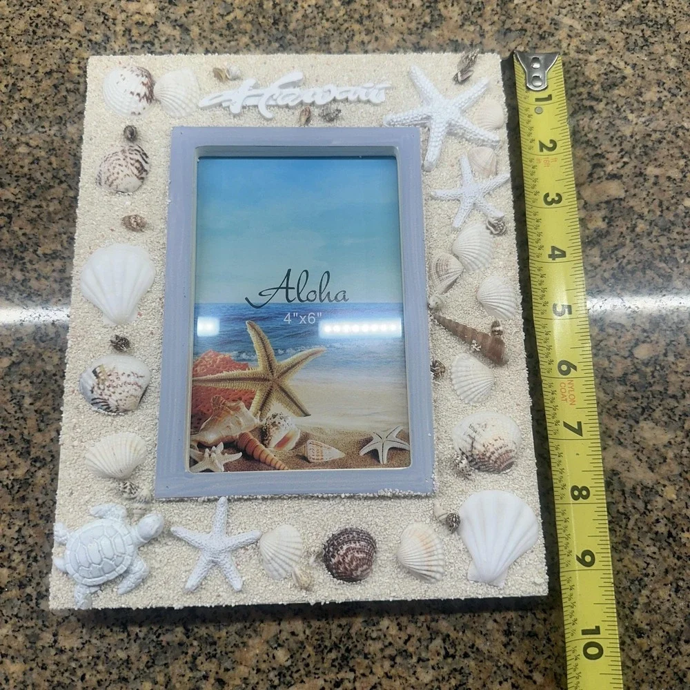 Coastal Seashore Hawaii Seashell Picture Photo Frame 4x6 Beach Tabletop Decor
